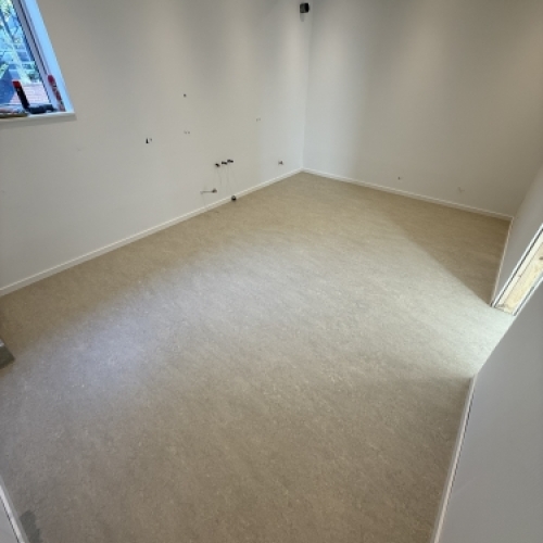 Linoleum monteret i rum