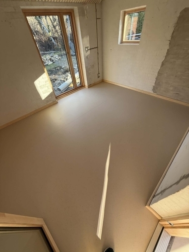 Linoleum montering i stue